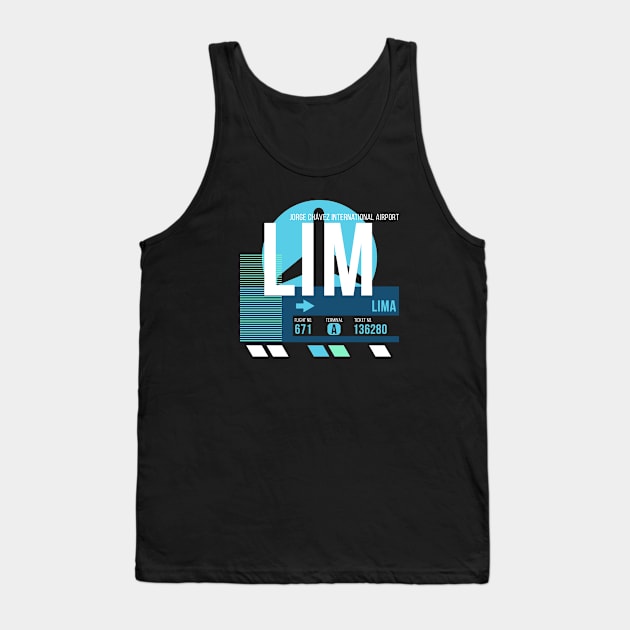 Lima (LIM) Airport Code Baggage Tag Tank Top by SLAG_Creative